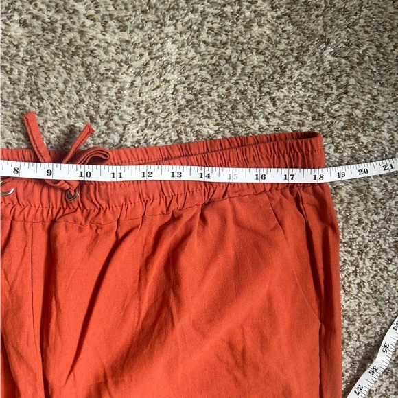 Casual Orange Cropped Pants Elastic Drawstring Waist XXL - Picture 7 of 7